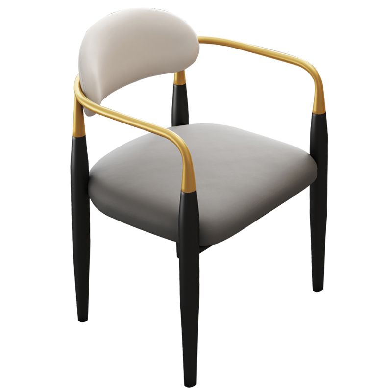Contemporary Upholstered Arm Chair Home Metal Legs Dining Chair Clearhalo 'Dining Chairs' 'Dining Tables & Seating' 'dining_chair' 'furn' 'furn_dining_chair' 'Furniture' 'Kitchen & Dining Furniture' 1200x1200_81509513-0641-4e4d-bdfe-9d38cb723a0f