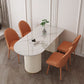 Glam White Sintered Stone Dining Table Kitchen Standard Table with Double Pedestal Base Clearhalo ' dining_table' 'Dining Tables & Seating' 'Dining Tables' 'furn' 'furn_dining_table' 'Furniture' 'furniture_dining_table' 'Kitchen & Dining Furniture' 'kitchen&dining_furn' 'kitchen' 'kitchen_dining_table' 1200x1200_8150e37c-d44b-4e12-afdb-a68269436c80