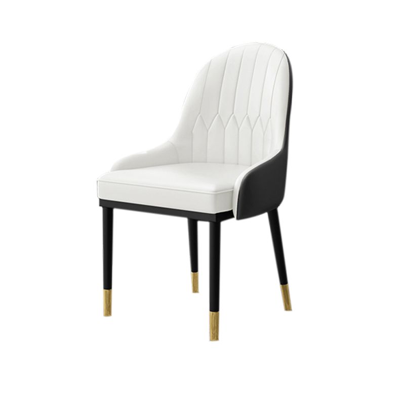 Glam Faux Leather Dining Chairs Metal Armless Dining Chair for Home Use Clearhalo 'Dining Chairs' 'Dining Tables & Seating' 'dining_chair' 'furn' 'furn_dining_chair' 'Furniture' 'furniture_dining_chair' 'Kitchen & Dining Furniture' 1200x1200_81515bb1-64a7-4705-8f7e-fd620ca31f15