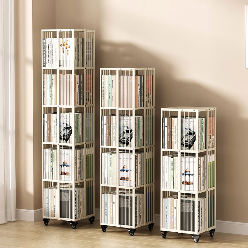 Steel Beige Shelf Bookcase 13.8" Wide Contemporary Bookshelf for Home Office Clearhalo 'Bookcases' 'furn' 'furn_bookcases' 'Furniture' 'Office Furniture' 1200x1200_81519708-0241-4f25-bf5b-c81797c7d4f8