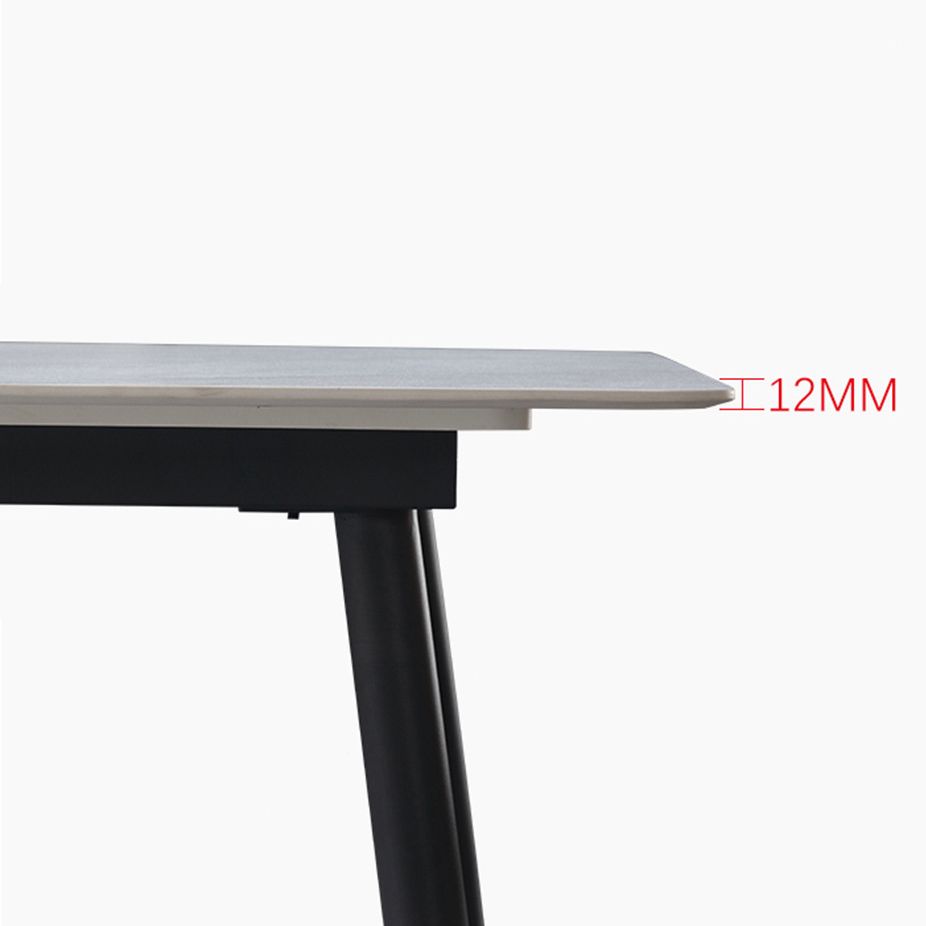 Metal Industrial Rectangle Dining Table Sintered Stone Top Table with Legs Clearhalo 'Dining Tables & Seating' 'Dining Tables' 'dining_table' 'furn' 'furn_dining_table' 'Furniture' 'Kitchen & Dining Furniture' 1200x1200_8151d34b-d6e0-4603-8a4e-7e6fdb3d29bf