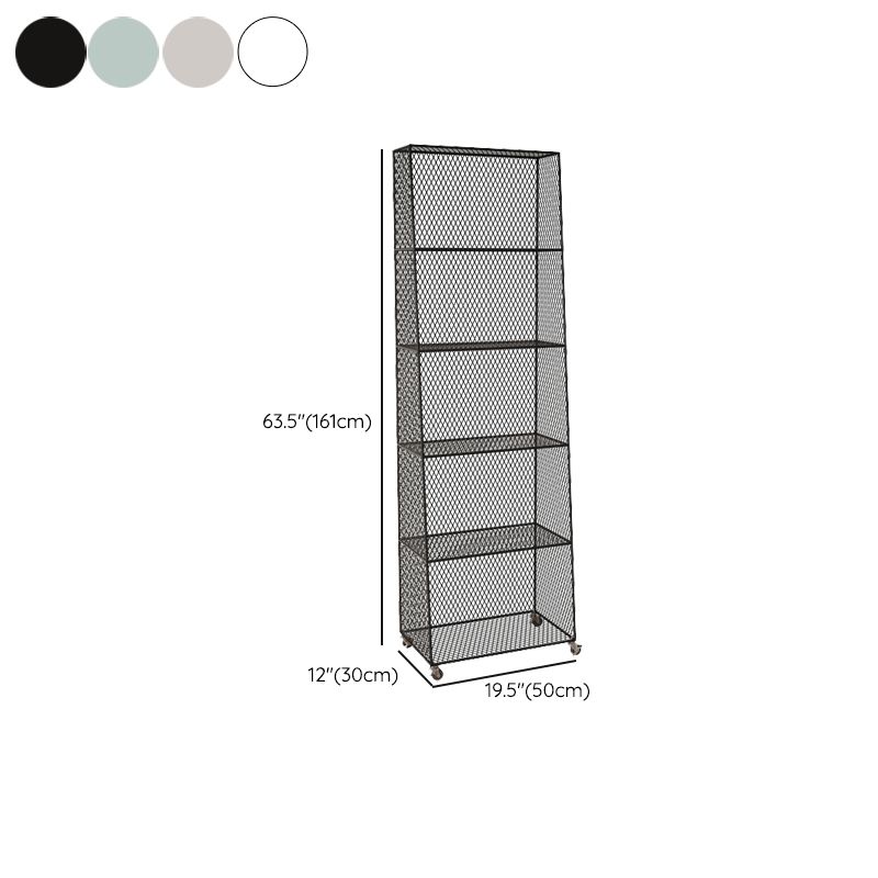 Urban Closed Back Bookshelf Metal Vertical Bookcase for Living Room