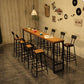 Brown Modern Style Rectangle Bar Table in Metal and Wood Table Cafe Bar Table Clearhalo 'Bar Furniture' 'Bar Tables' 'bar_tables' 'furn' 'furn_bar_tables' 'Furniture' 'furniture_bar_tables' 'Kitchen & Dining Furniture' 1200x1200_81525959-d4d5-4f32-b590-b2753fa361ff