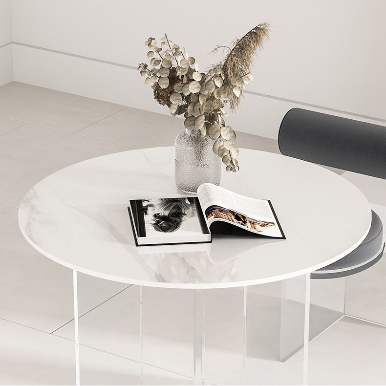 Pièces modernes 1/2/3/5 Pièces à manger Table à manger en pierre ronde pour café
