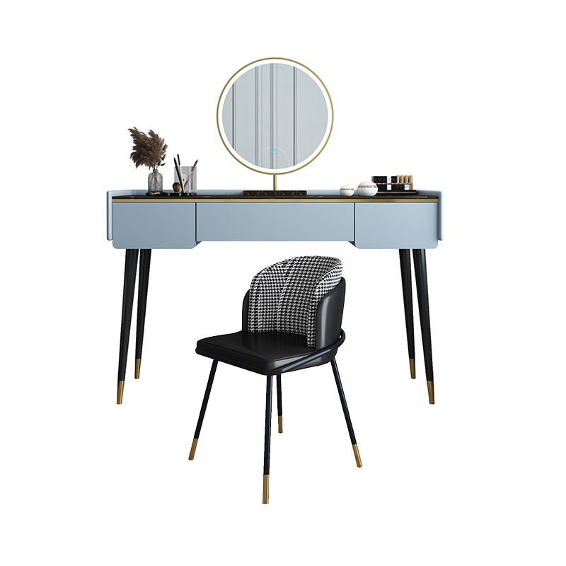 Glam houten framekrandtafel leisteen top ijdelheid met laden