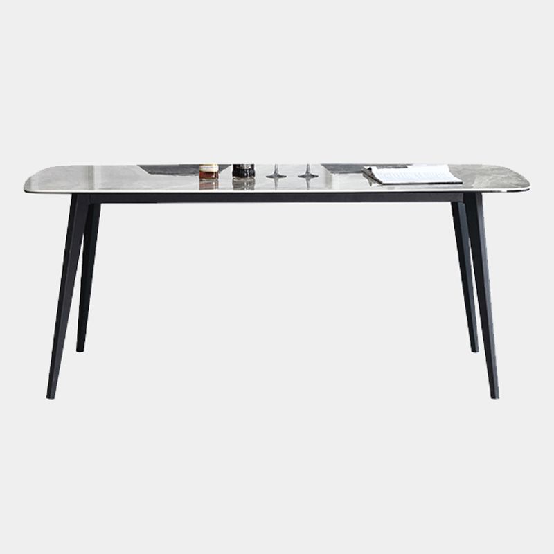 Sintered Stone Top Dining Table Rectangle Table with Metal 4 Legs for Restaurant Clearhalo 'Dining Tables & Seating' 'Dining Tables' 'dining_table' 'furn' 'furn_dining_table' 'Furniture' 'furniture_dining_table' 'Kitchen & Dining Furniture' 'kitchen' 'kitchen_dining_table' 1200x1200_8155927e-4101-41fa-b587-13922fc01d8e