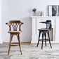 Contemporary Wood Counter Stools Rattan Bar Stool for Home Use