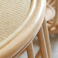 Asian Drum End Table Round Rattan Accent Side Table with Storage
