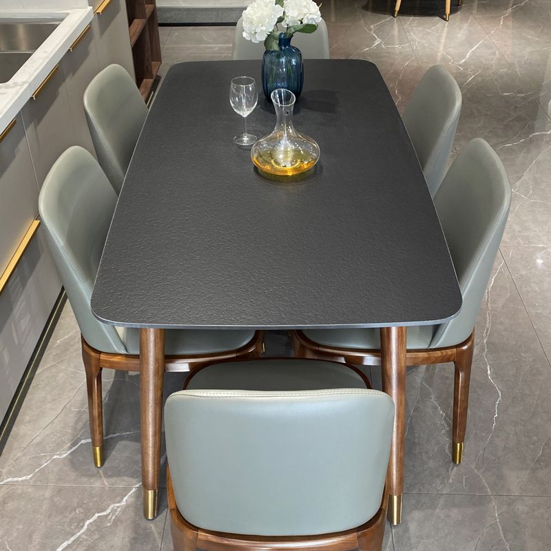 Contemporary Kitchen Dinner Table Rectangle Wood Base Dining Table Clearhalo 'Dining Tables & Seating' 'Dining Tables' 'dining_table' 'furn' 'furn_dining_table' 'Furniture' 'Kitchen & Dining Furniture' 1200x1200_81583ed1-259f-4770-a9c8-f71000e12aa3