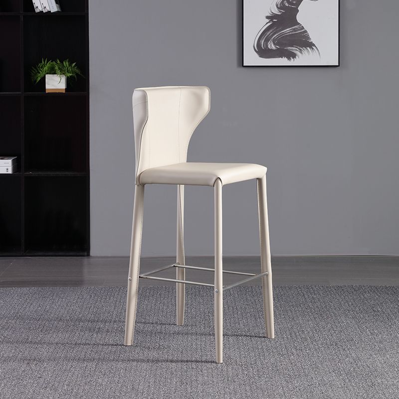 Faux Leather Bar and Counter Stool Nordic Style Patio Stool with Backrest Clearhalo 'Bar Furniture' 'Bar Stools' 'bar_stools' 'furn' 'furn_bar_stools' 'Furniture' 'Kitchen & Dining Furniture' 1200x1200_815ab122-6197-4372-b13e-aa2f3fd44d60