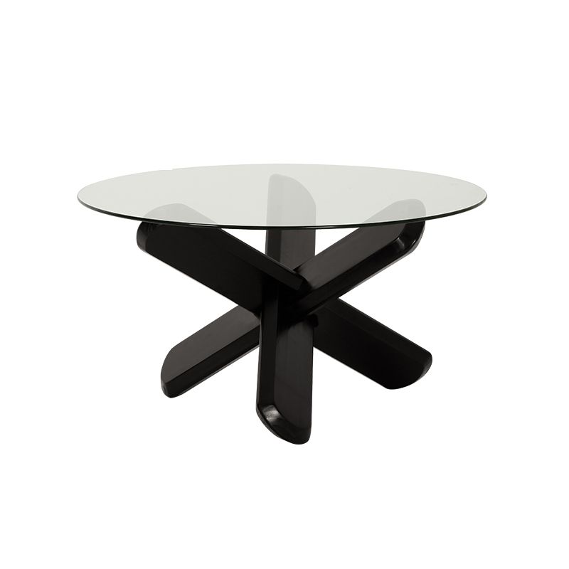 Tavolino moderno di vetro rotondo 17,7 "H tavolino da cocktail