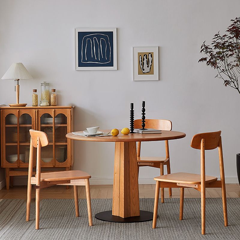 Solid Wood Round Dining Table Simplicity Dining Table with Pedestal Casual Clearhalo ' dining_table' 'Dining Tables & Seating' 'Dining Tables' 'furn' 'furn_dining_table' 'Furniture' 'furniture_dining_table' 'Kitchen & Dining Furniture' 'kitchen&dining_furn' 'kitchen' 'kitchen_dining_table' 1200x1200_815fd1d8-ac2e-4b17-ad17-f129f5369f92