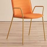 Glam Style Faux Leather Chair Arm Side Chairs with Metal Legs for Home Use Clearhalo 'Dining Chairs' 'Dining Tables & Seating' 'dining_chair' 'furn' 'furn_dining_chair' 'Furniture' 'Kitchen & Dining Furniture' 1200x1200_81609076-94cc-423e-b2dc-ee2c14f1ef42