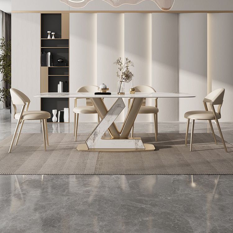 Nordic Glam Set à table rectangle de pierre fritté 1/4/5/6/7/9 Pièces