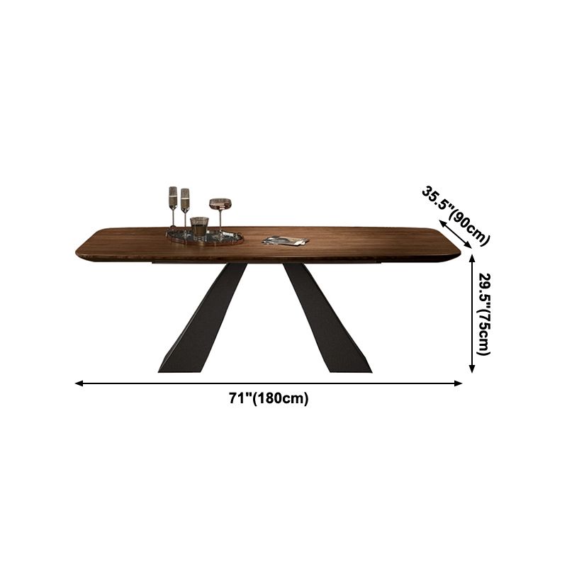 Rectangle Dining Table Industrial Style Double Pedestal Base Table for Dining Room Clearhalo ' dining_table' 'Dining Tables & Seating' 'Dining Tables' 'furn' 'furn_dining_table' 'Furniture' 'furniture_dining_table' 'Kitchen & Dining Furniture' 'kitchen&dining_furn' 'kitchen' 'kitchen_dining_table' 1200x1200_81615abf-8ab6-4f27-93dc-4bfde577dba9