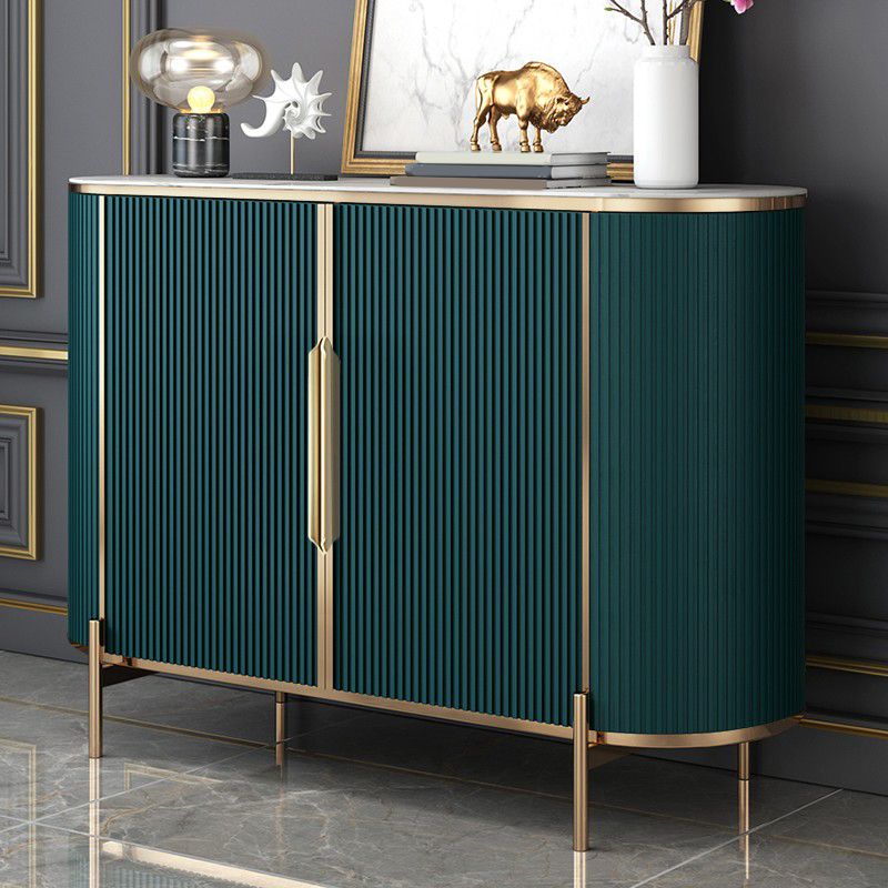 Slate Home Sideboard Glam Style Oval Top Side Board with Door Clearhalo 'buffet_sideboard' 'Buffets & Sideboards' 'furn' 'furn_buffet_sideboard' 'Furniture' 'Kitchen & Dining Furniture' 1200x1200_8163922f-3f49-4911-add9-eb11a680147d