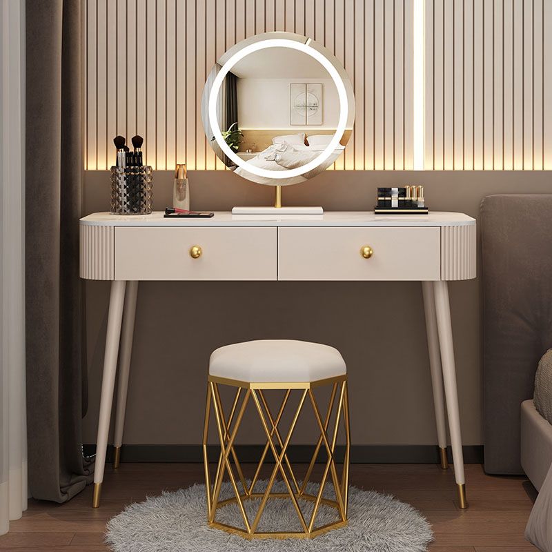 Tavolo da letto moderno a specchio illuminato tavolo da letto con cassetto