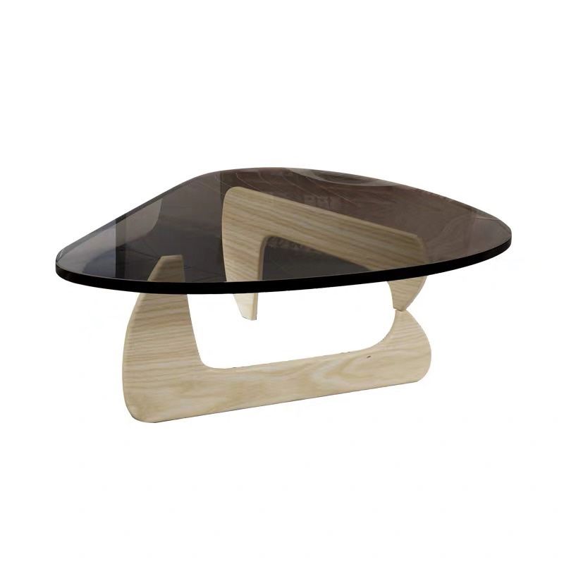 Abstract Base Design Wood/brown/black Solid Wood Tempered Glass Countertops Side Table Clearhalo 'Coffee & Accent Tables' 'End & Side Tables' 'end_side_table' 'end_side_tables' 'furn' 'furn_end_side_tables' 'Furniture' 'furniture_end_side_table' 'Living Room Furniture' 1200x1200_8165be0b-a5dc-4171-8835-4ff5c6c9b2e7