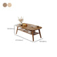 Solid Wood Coffee Table Rectangle 4 Legs Coffee or End Table with Storage