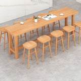 Modern Beige Wood Bar Dining Table Rectangle Indoor Bistro Table with Footrest Clearhalo 'Bar Furniture' 'Bar Tables' 'bar_tables' 'furn' 'furn_bar_tables' 'Furniture' 'furniture_bar_tables' 'Kitchen & Dining Furniture' 1200x1200_816727af-0835-4f6a-847d-dd673cfd2e8c