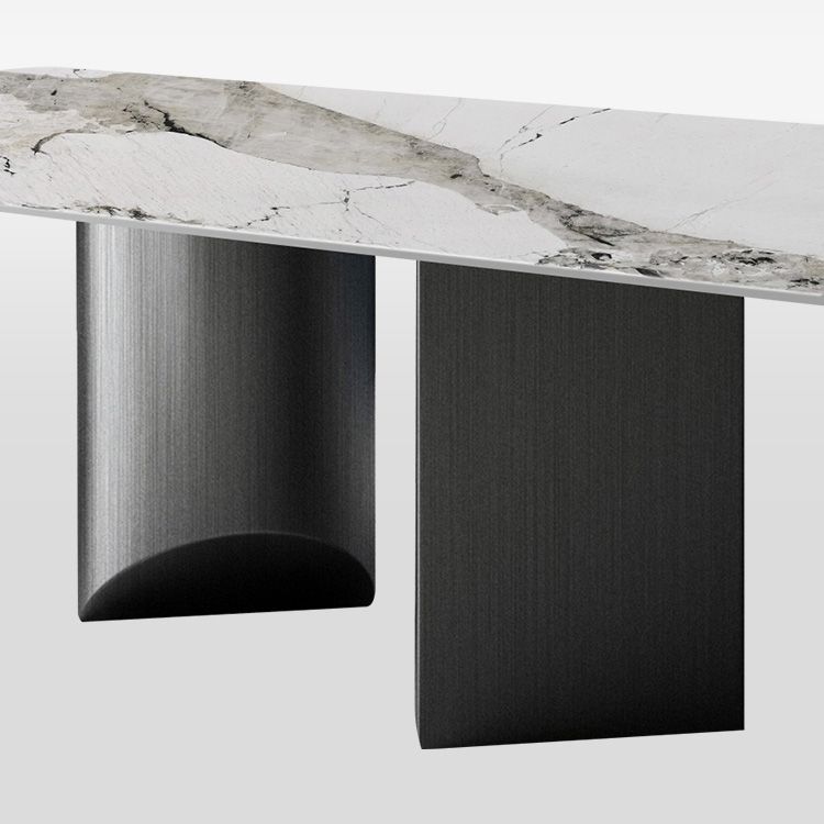 Industrial Standard Rectangle Shape Table Gray Sintered Stone Dining Table for Kitchen Clearhalo ' dining_table' 'Dining Tables & Seating' 'Dining Tables' 'furn' 'furn_dining_table' 'Furniture' 'furniture_dining_table' 'Kitchen & Dining Furniture' 'kitchen&dining_furn' 'kitchen' 'kitchen_dining_table' 1200x1200_816871db-f8ce-480c-bd21-43d2112ff930