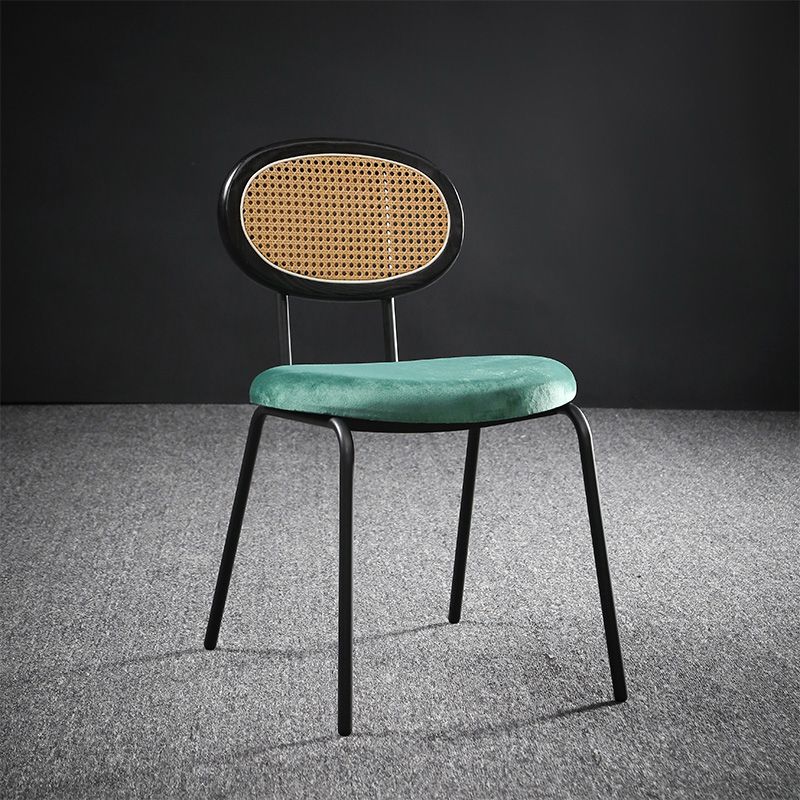 Glam Style Side Chair Upholstered Cane Back Dining Chair for Indoor Clearhalo 'Dining Chairs' 'Dining Tables & Seating' 'dining_chair' 'furn' 'furn_dining_chair' 'Furniture' 'furniture_dining_chair' 'Kitchen & Dining Furniture' 1200x1200_81695d41-effb-4d84-8e53-eec2435e3119