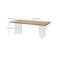 Rectangle Acrylic Base Dining Table Modern Pine Wood Table for Dining Room