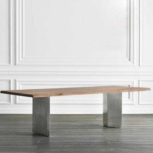 Rectangle Shape Glam Dining Table Solid Wood Fixed Table for Kitchen