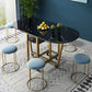 Modern Style Dining Table Sintered Stone Drop-Leaf Dining Table with Gold Frame Clearhalo ' dining_table' 'Dining Tables & Seating' 'Dining Tables' 'furn' 'furn_dining_table' 'Furniture' 'furniture_dining_table' 'Kitchen & Dining Furniture' 'kitchen&dining_furn' 'kitchen' 'kitchen_dining_table' 1200x1200_816a2bbe-d530-4070-a6ba-6fd0d90e059e