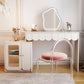 White Makeup Vanity Desk Modern Vanity Tables with Drawer, 29.52" High Clearhalo 'Bedroom Furniture' 'furn' 'furn_makeup_vanities' 'Furniture' 'Makeup Vanities' 'makeup_vanities' 1200x1200_816a7d6b-96e6-4b23-974e-2b073e3dd9e0