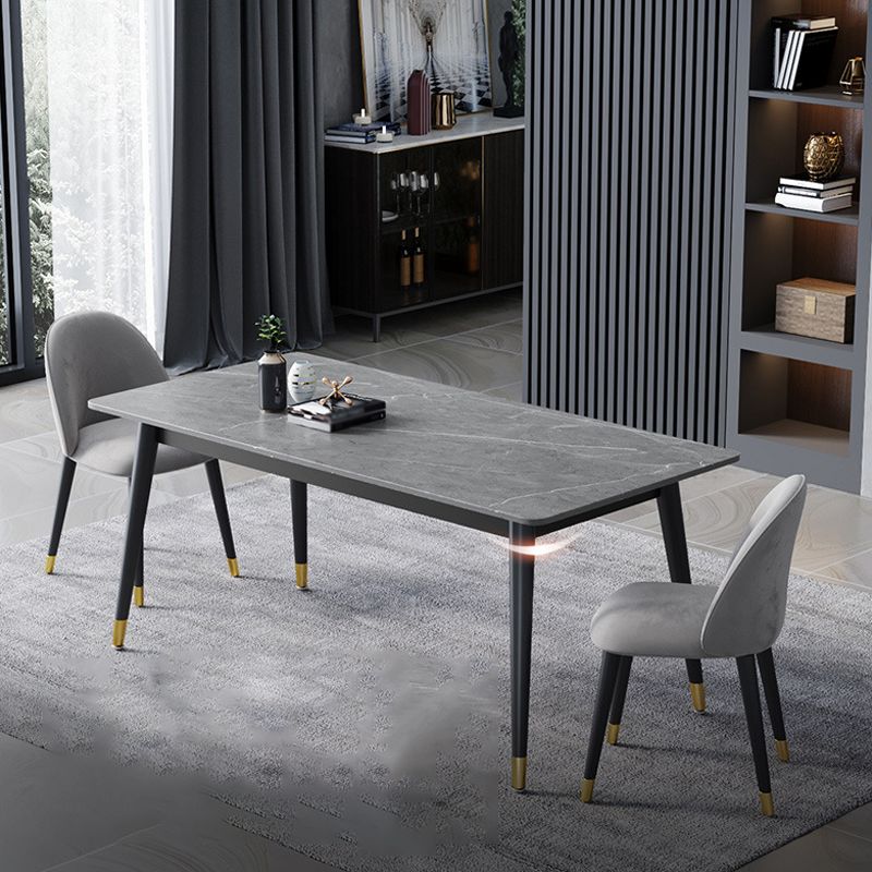 Stone Modern Rectangle Dining Table Matte Finish 4 Legs Table for Home Clearhalo ' dining_table' 'Dining Tables & Seating' 'Dining Tables' 'furn' 'furn_dining_table' 'Furniture' 'furniture_dining_table' 'Kitchen & Dining Furniture' 'kitchen&dining_furn' 'kitchen' 'kitchen_dining_table' 1200x1200_816a7f8e-f498-405e-95d7-4b9954ee470e