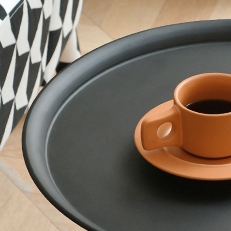 Mid-Century Metal Round Tray Top Side Table Pedestal End Table