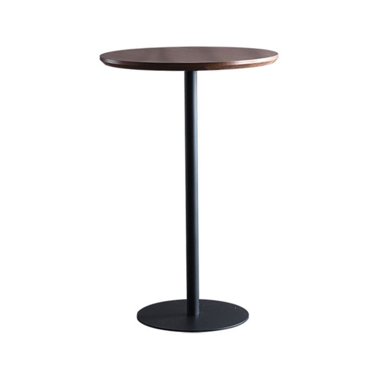 Industrial Wood Bar Dining Table Round Indoor Bistro Table with Single Pedestal Clearhalo 'Bar Furniture' 'Bar Tables' 'bar_tables' 'Furniture' 'furniture_bar_tables' 'Kitchen & Dining Furniture' 'kitchen&dining_furn' 'kitchen' 1200x1200_816b79bf-5dc0-4b19-9905-9c78b7a31287