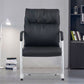 Fauteuil contemporain à accoudoirs fixes sans roues, chaise à dossier haut en cuir noir