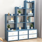 Engineered Wood Bookshelf Open Back Contemporary Bookcase for Home