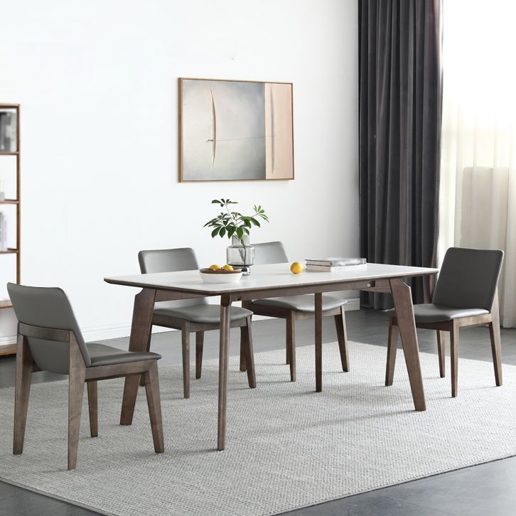 Mid-Century White Standard Dining Table Sintered Stone Rectangle Dining Table for Kitchen Clearhalo ' dining_table' 'Dining Tables & Seating' 'Dining Tables' 'furn' 'furn_dining_table' 'Furniture' 'furniture_dining_table' 'Kitchen & Dining Furniture' 'kitchen&dining_furn' 'kitchen' 'kitchen_dining_table' 1200x1200_816e8327-8e3a-459c-a2f5-abaa9f485737