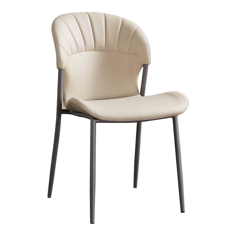 Khaki and Gray Dining Chairs Modern Armless Dining Side Chair Clearhalo 'Dining Chairs' 'Dining Tables & Seating' 'dining_chair' 'furn' 'furn_dining_chair' 'Furniture' 'Kitchen & Dining Furniture' 1200x1200_816f543d-6b1e-4d25-b54b-5523aa621702