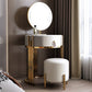 Luxurious Metal Vanity Table in Gold/Silver Stone Top Makeup Desk