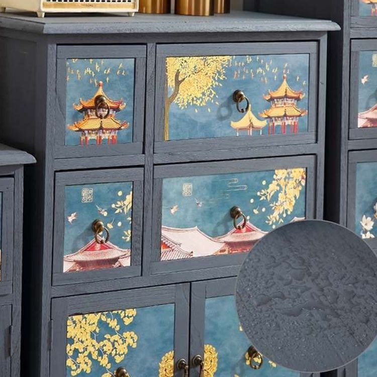 11.8 "D Cofre de almacenamiento de madera sólida COMBO COMBO COMBUTADOR CON CASTOS Y PUERTAS