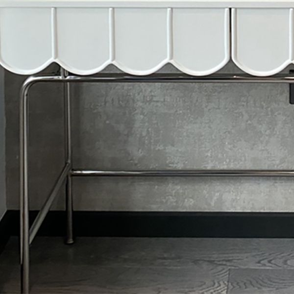 2 Drawers Stainless Steel Makeup Table Desk Vanity for Women - 29.5" H