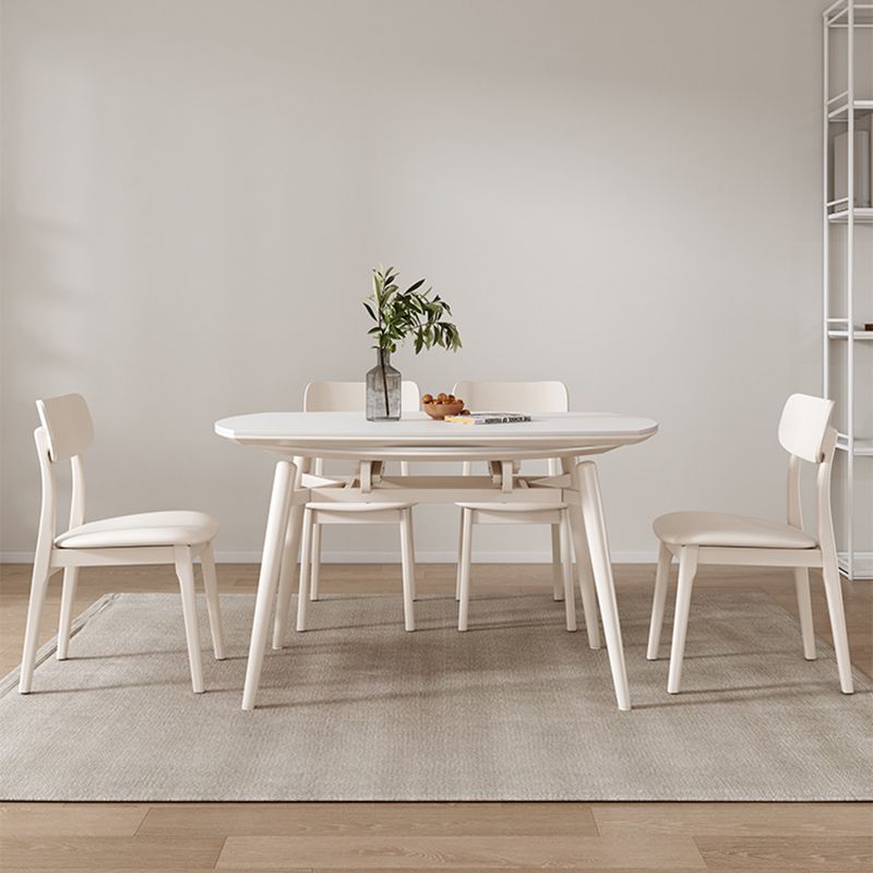 Modern 1/4/5/7 Pieces Dining Chairs Set Stone Round Furniture in White Clearhalo 'Dining Room Sets' 'Dining Tables & Seating' 'dining_room_set' 'furn' 'furn_dining_room_set' 'Furniture' 'Kitchen & Dining Furniture' 1200x1200_8172bb9f-8432-4358-be78-a75eadc04a8d