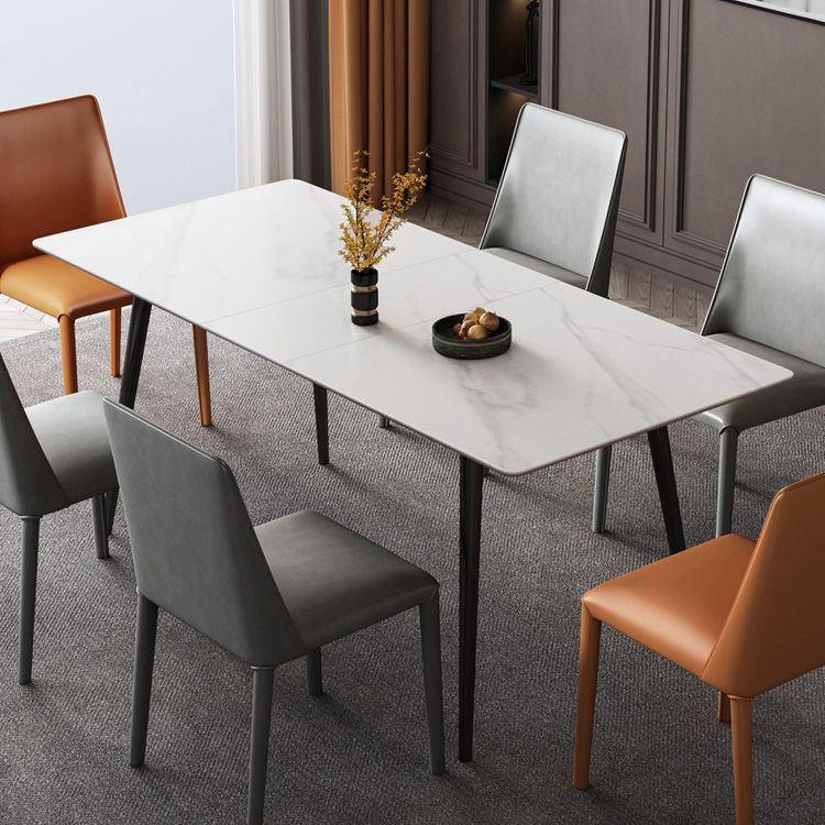 Rectangle Extendable Dining Table Modern Stone Top Dining Table Clearhalo 'Dining Tables & Seating' 'Dining Tables' 'dining_table' 'furn' 'furn_dining_table' 'Furniture' 'Kitchen & Dining Furniture' 1200x1200_817434a8-3bf8-4e09-97ac-26b69eb00374