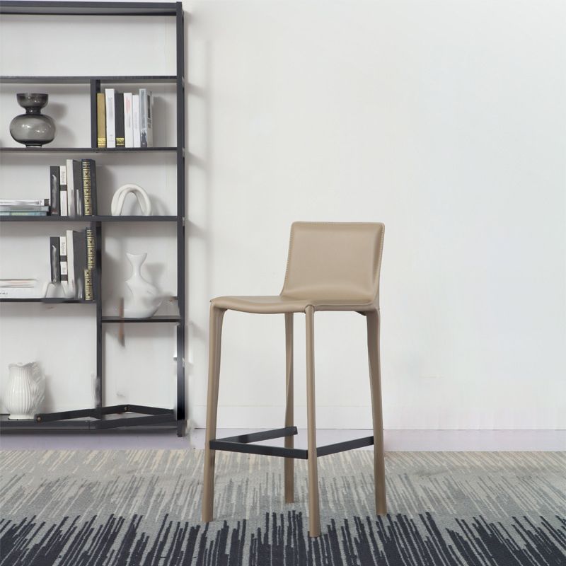 Modern Bar-stool Leather Counter Bar Stool with Metal Legs for Kitchen Clearhalo 'Bar Furniture' 'Bar Stools' 'bar_stools' 'furn' 'furn_bar_stools' 'Furniture' 'furniture_bar_stools' 'Kitchen & Dining Furniture' 1200x1200_81775fa7-81e8-4ae0-9f78-b06a8cabb507