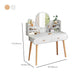 Scandinavian 28.7" Height Wooden Table Make-up Vanity with Mirror