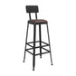 Modern 1/5 Pieces Bar Table Set Rectangle Stone Counter Table with Stools for Cafe