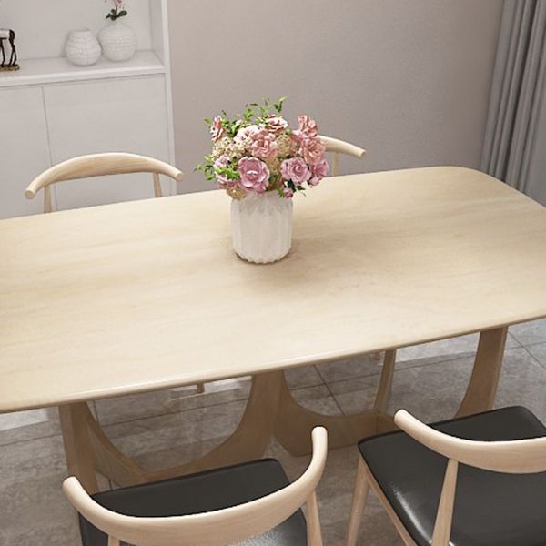 Modern Pine Wood Table for Restaurant Dining Table with Double Pedestal Base Clearhalo ' dining_table' 'Dining Tables & Seating' 'Dining Tables' 'furn' 'furn_dining_table' 'Furniture' 'furniture_dining_table' 'Kitchen & Dining Furniture' 'kitchen&dining_furn' 'kitchen' 'kitchen_dining_table' 1200x1200_817b224d-34ef-4a1b-ba61-f602bb2e493b