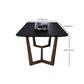 Matte Black Top Dinette Table with Wooden Frame Modern Indoor Dining Table