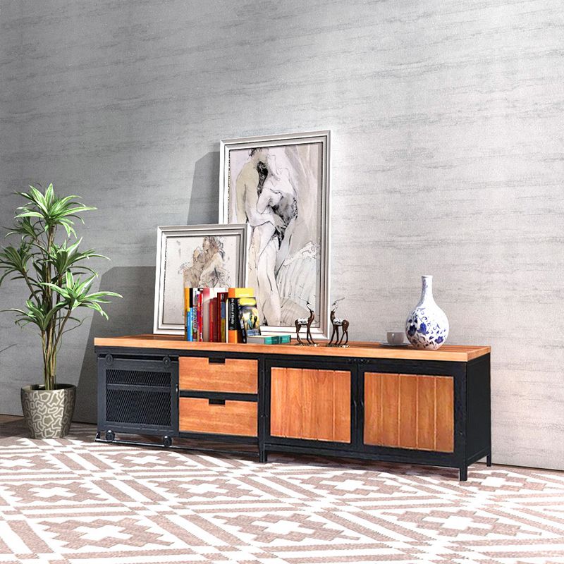 Abitaggio TV in legno e in metallo Stile industriale Console TV Home TV retrò