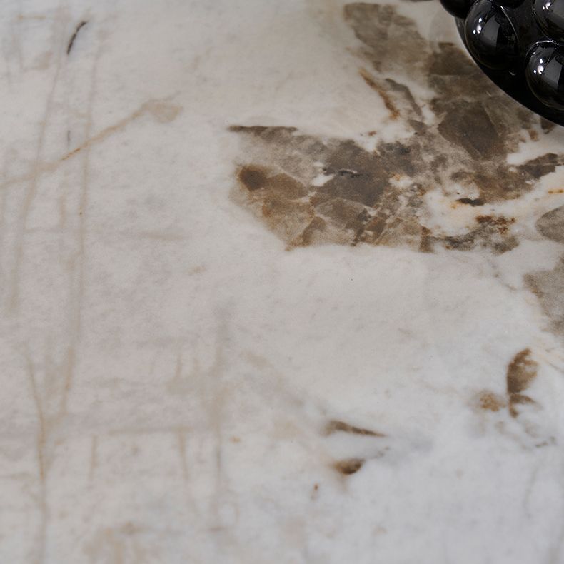 Glossy White Dining Table Set 1/4/5 Pieces Metal Base Table with Leather Chairs Clearhalo 'Dining Room Sets' 'Dining Tables & Seating' 'dining_room_set' 'furn' 'furn_dining_room_set' 'Furniture' 'Kitchen & Dining Furniture' 1200x1200_817c15c7-87d7-43fa-bb92-381400f8c494