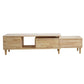 Console multimediale moderna Console TV in legno di gomma con 2 cassetti e ante